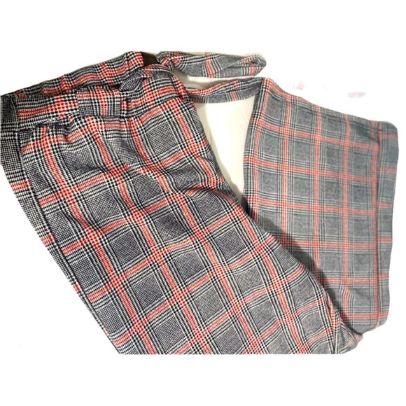 🩷 HOT KISS Red/Black Stretch Plaid Plus Size Wide Leg Slacks 1027 - Picture 1 of 6